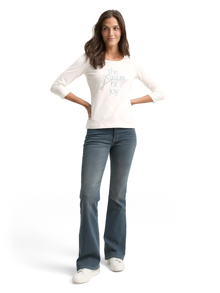 Tom Tailor Damen T-Shirts Soft Clear Whit