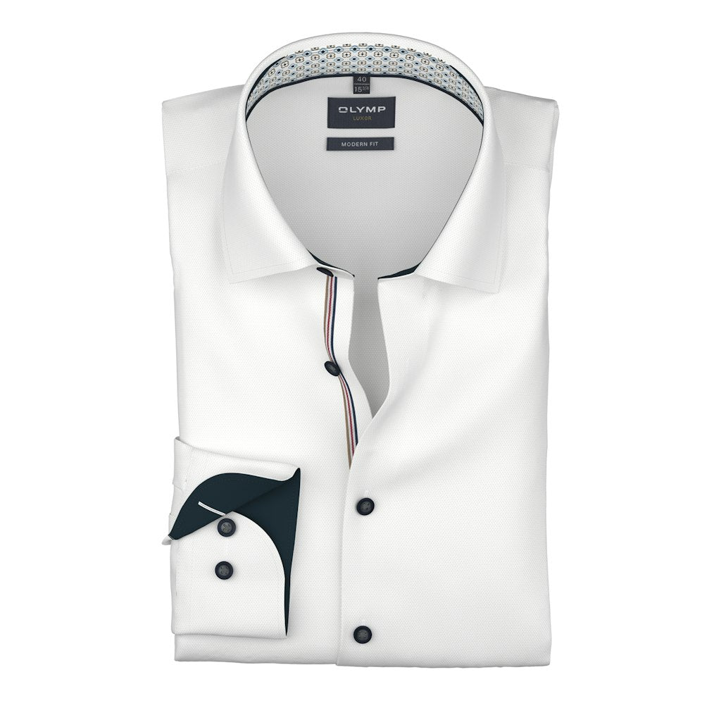 Olymp Herren Hemden lang  Weiss