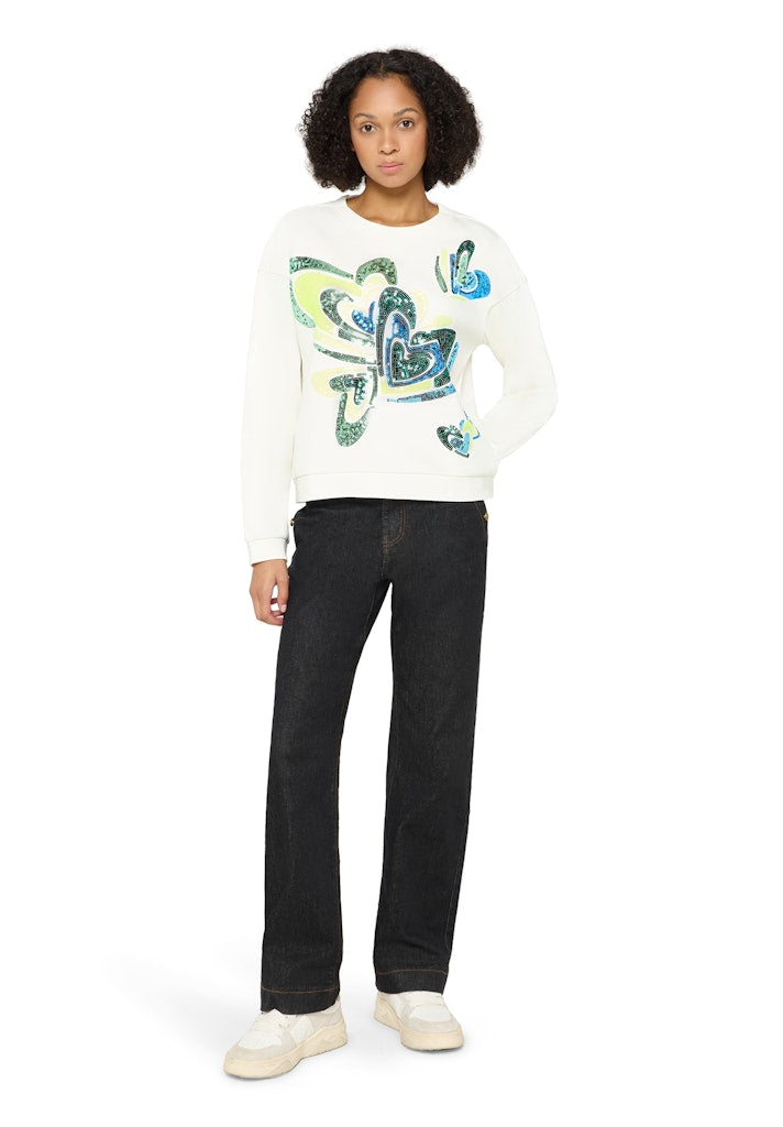 Cartoon Damen Sweatshirts Patch Cream/Gre