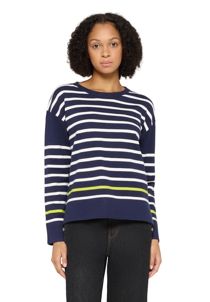 Cartoon Damen Pullover Cream/Blue