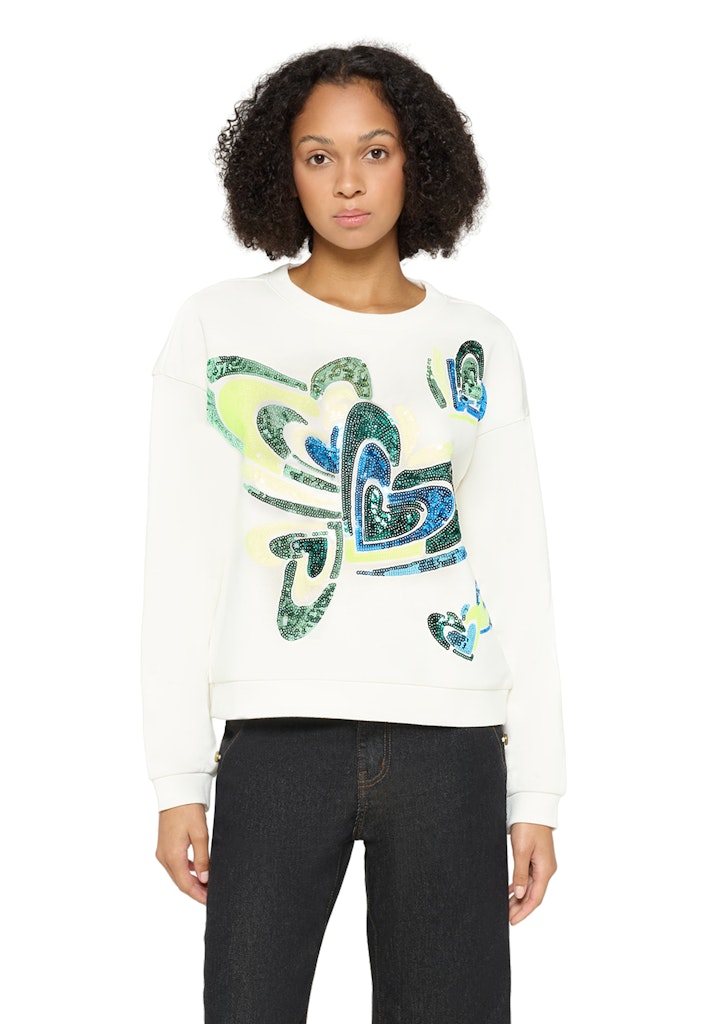 Cartoon Damen Sweatshirts Patch Cream/Gre