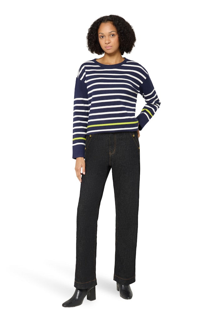 Cartoon Damen Pullover Cream/Blue