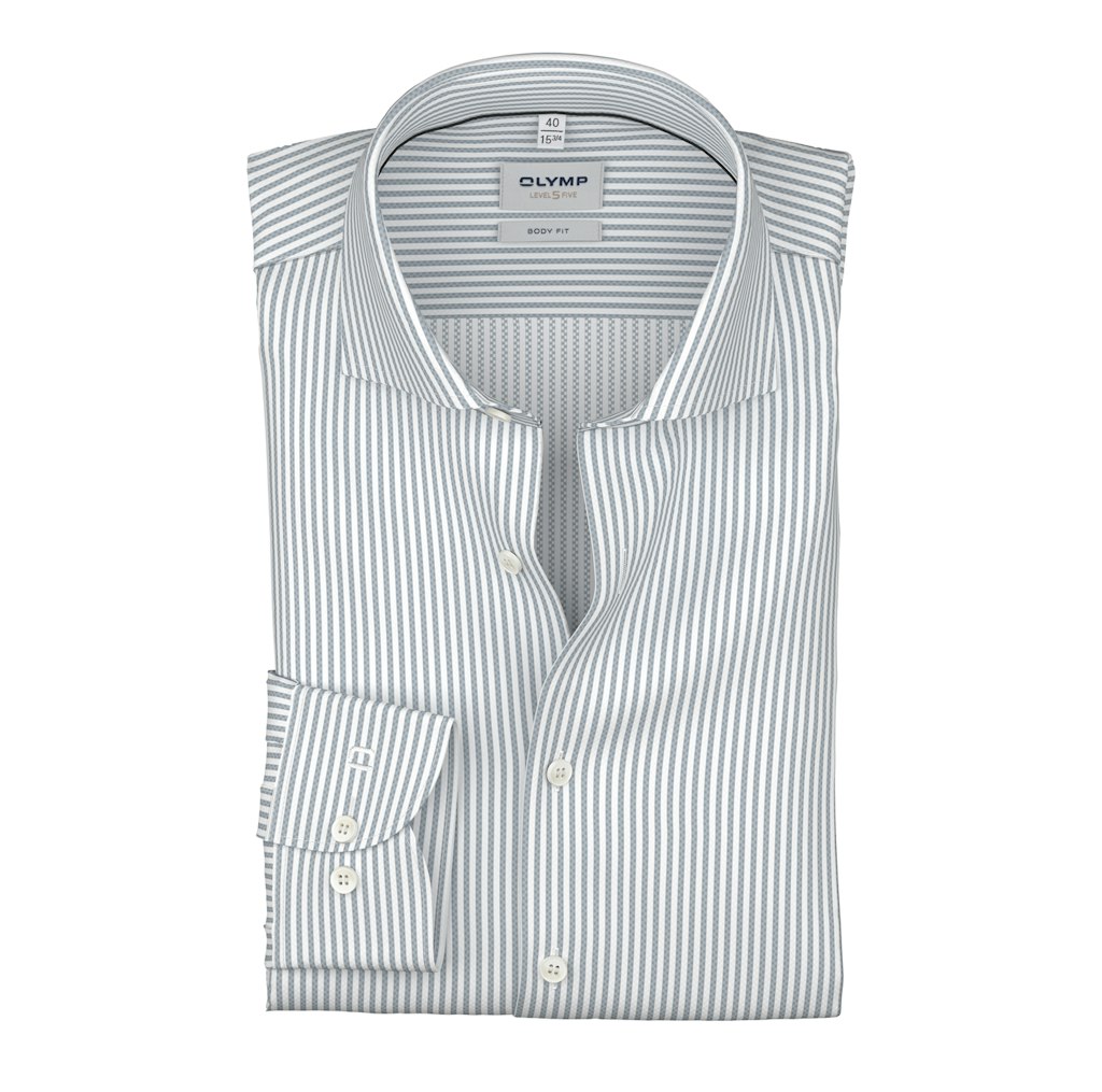 Olymp Herren Hemden lang  Silbergrau