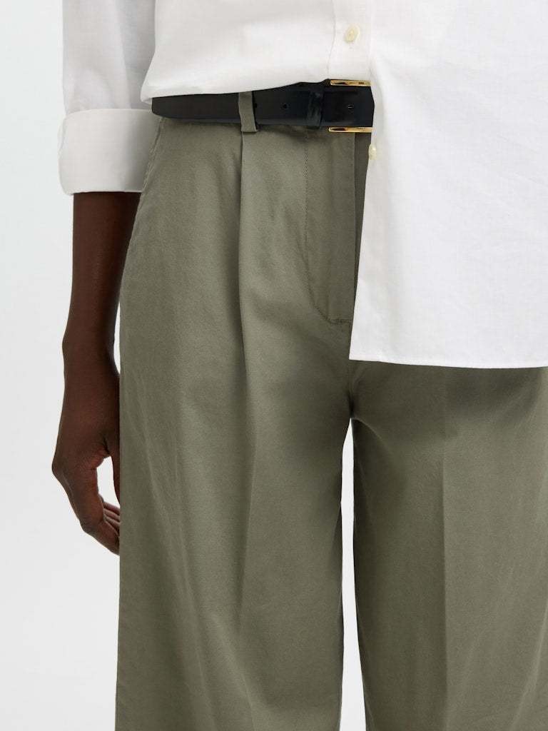 Selected Femme Damen Hosen Vetiver