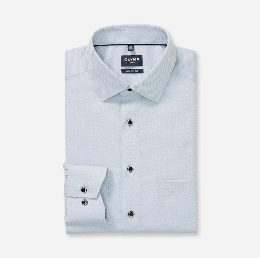 Olymp Herren Hemden lang  Silbergrau