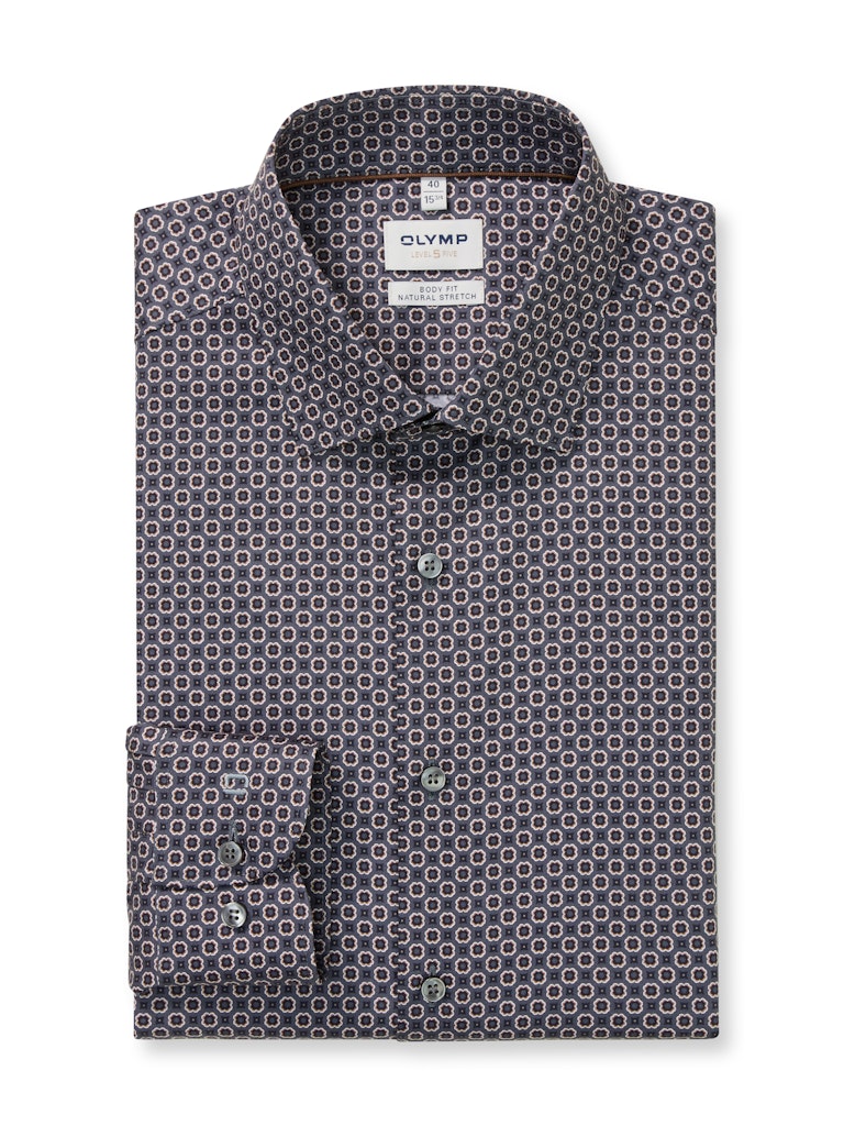 Olymp Herren Hemden lang  Anthrazit