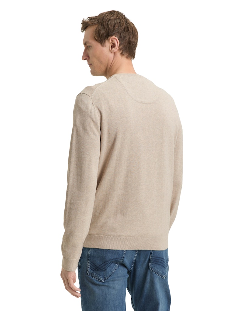 Tom Tailor Herren Pullover Cashew Beige Me