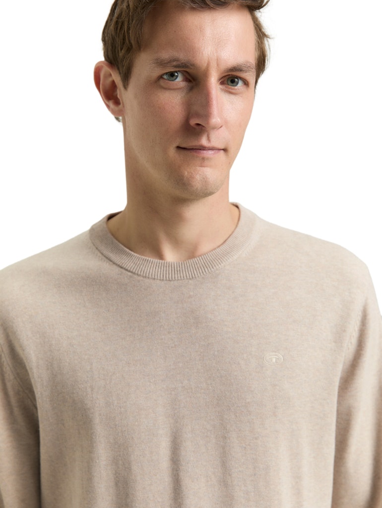 Tom Tailor Herren Pullover Cashew Beige Me