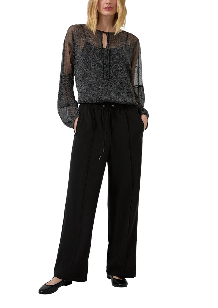 S. Oliver red Damen Hosen Grey/Black