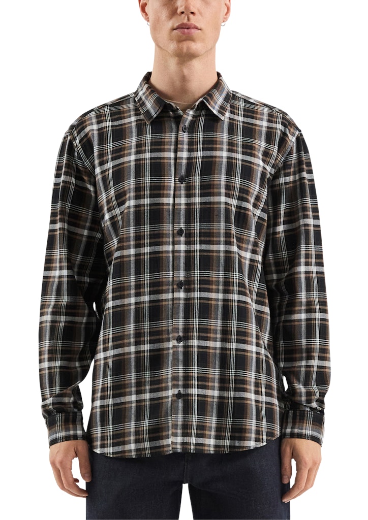 QS by S.Oliver Herren Hemden lang Grey/Black