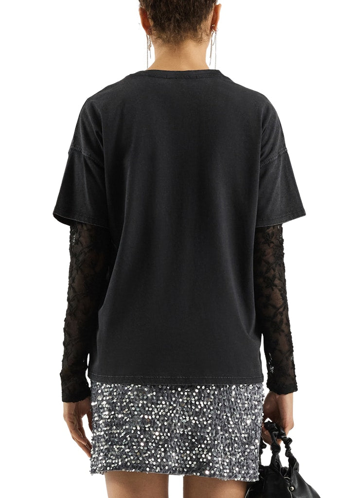 QS by S.Oliver Damen T-Shirts Grey/Black