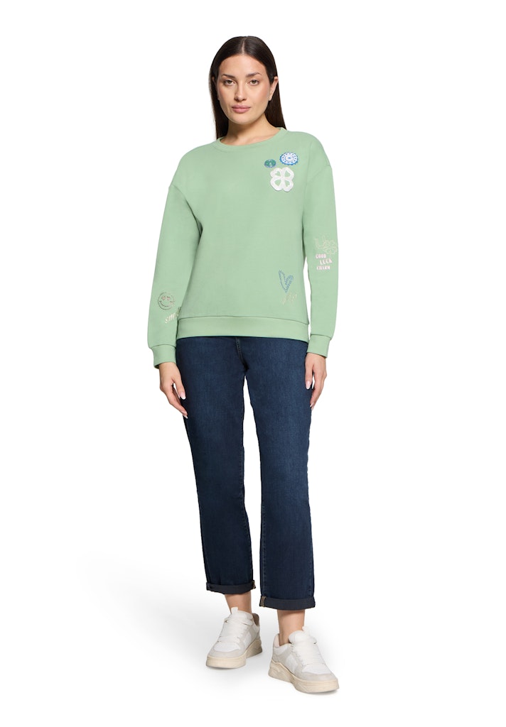 Cartoon Damen Sweatshirts Patch Mint/Blue