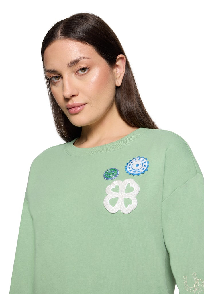Cartoon Damen Sweatshirts Patch Mint/Blue