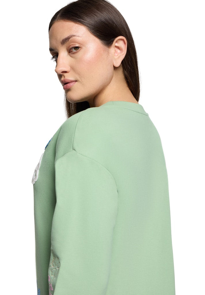 Cartoon Damen Sweatshirts Patch Mint/Blue