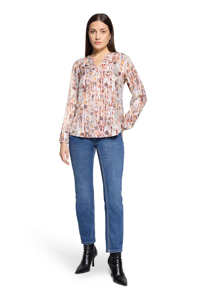 Cartoon Damen Blusen Brown/Red