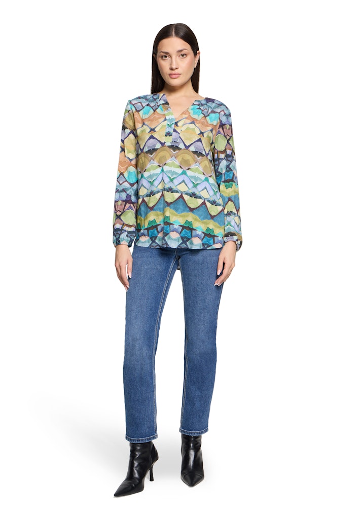 Cartoon Damen Blusen Green/Blue