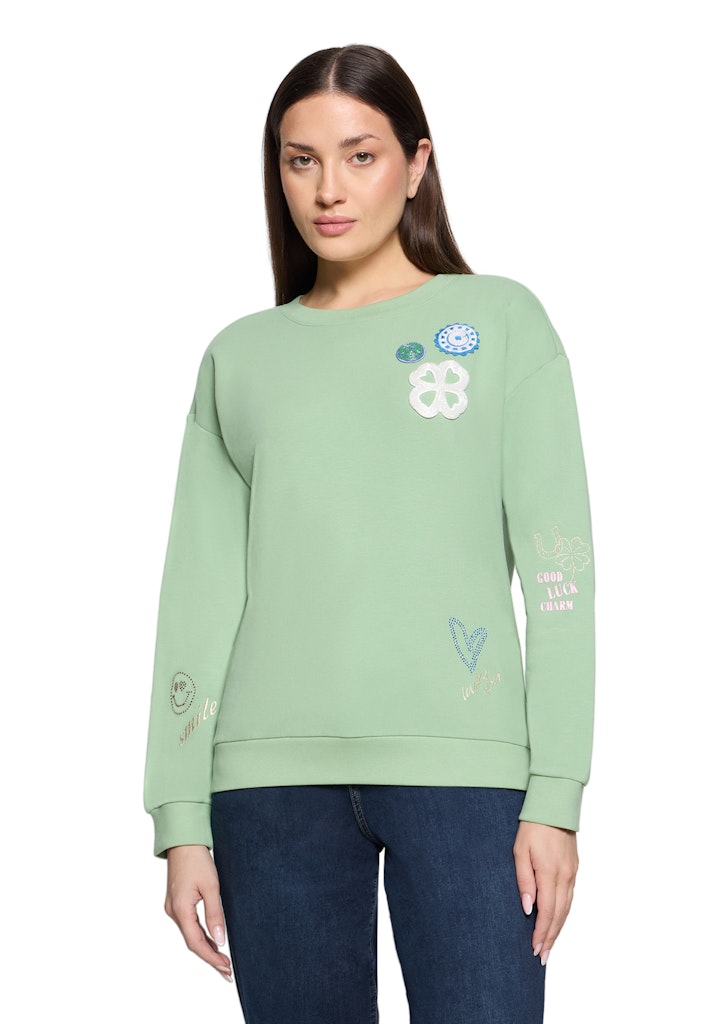 Cartoon Damen Sweatshirts Patch Mint/Blue