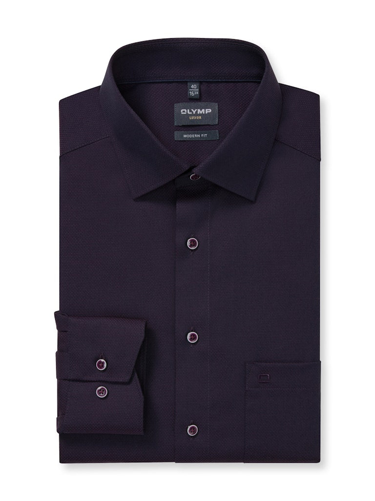 Olymp Herren Hemden lang  Aubergine