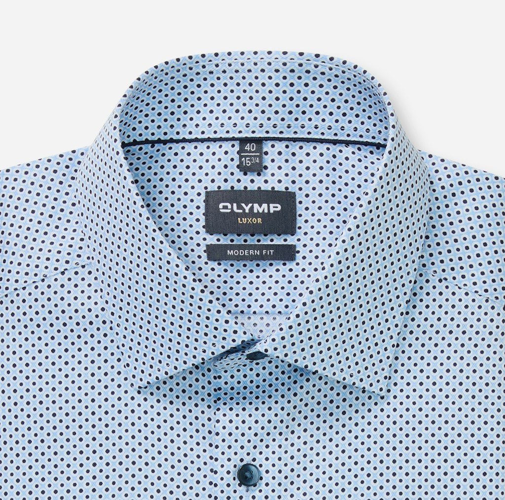 Olymp Herren Hemden lang  Bleu