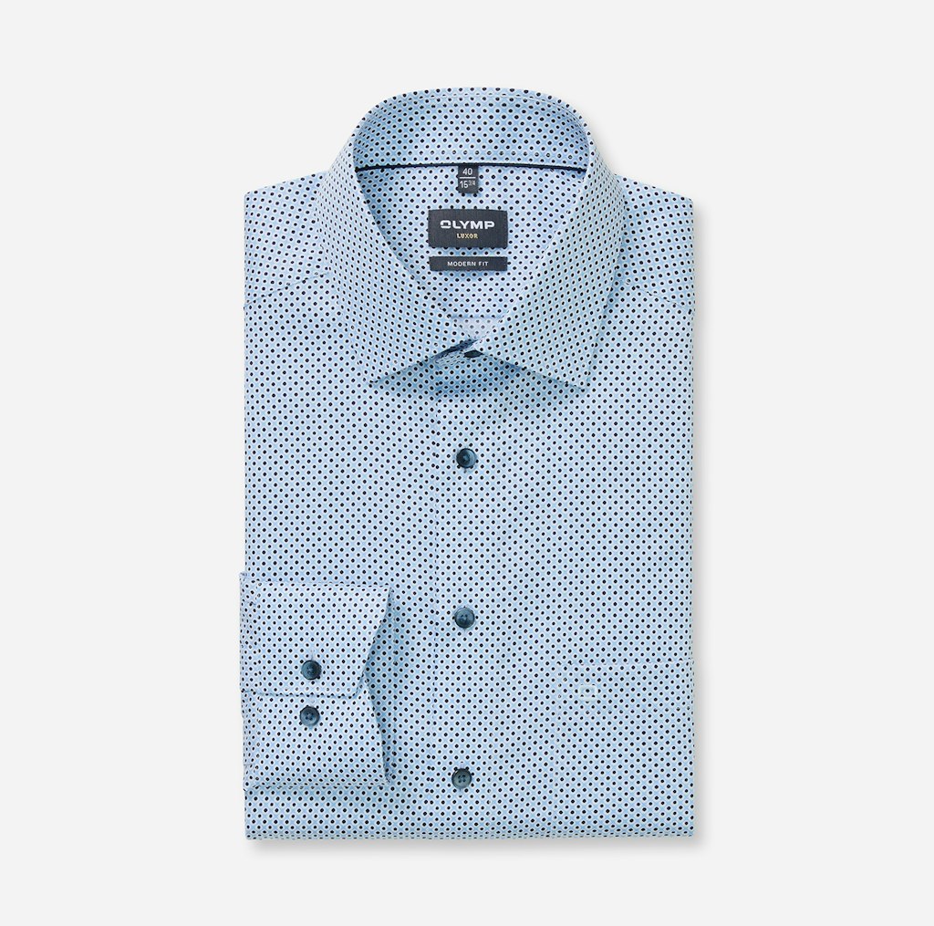 Olymp Herren Hemden lang  Bleu