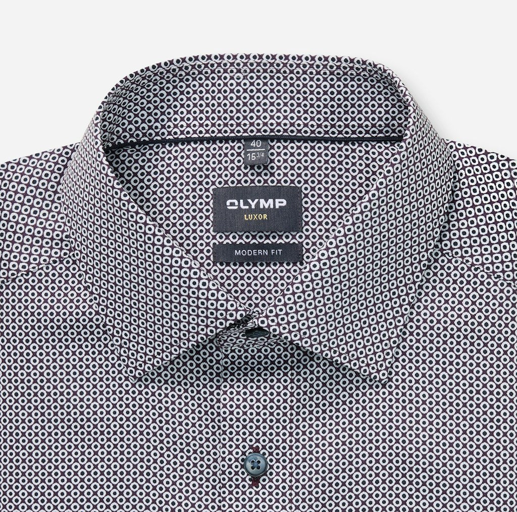 Olymp Herren Hemden lang  Aubergine