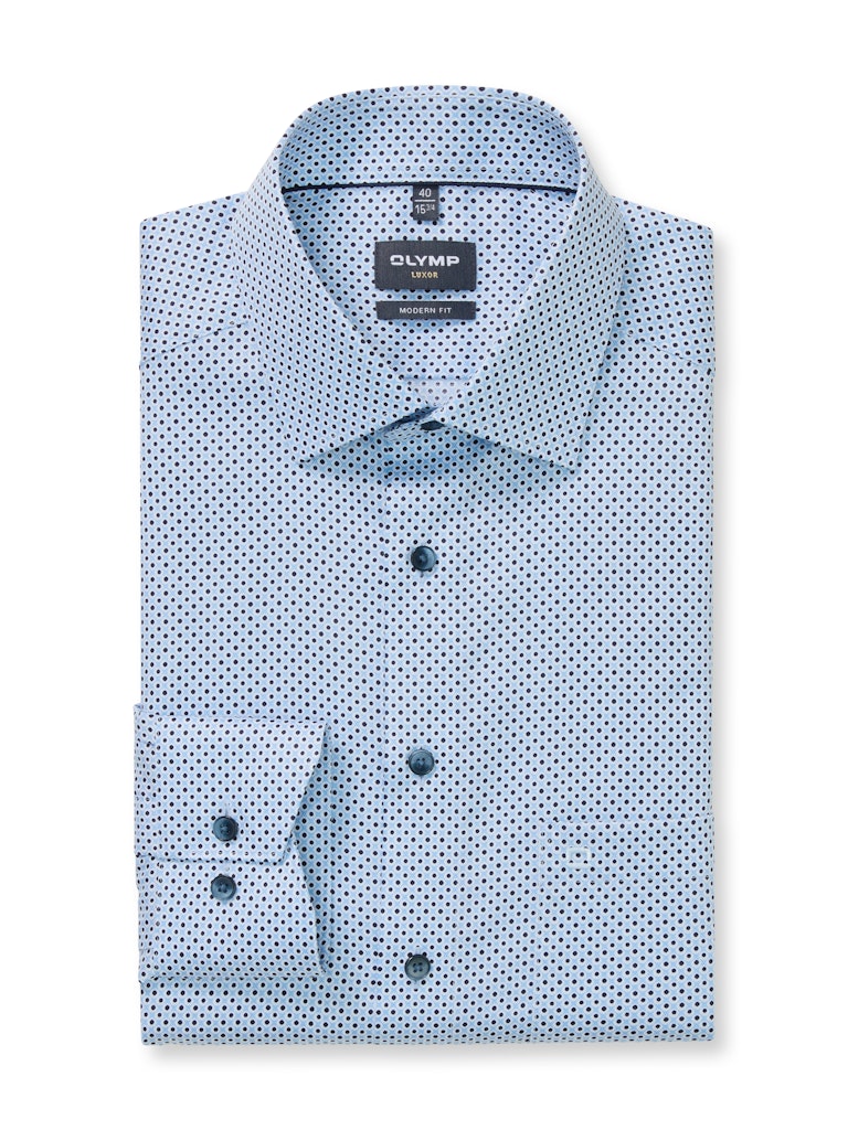 Olymp Herren Hemden lang  Bleu