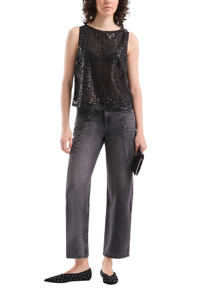 QS by S.Oliver Damen Tops Grey/Black