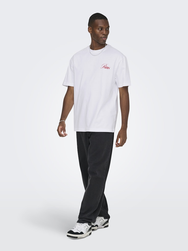 Only & Sons Herren T-Shirts kurz Bright White/Pa