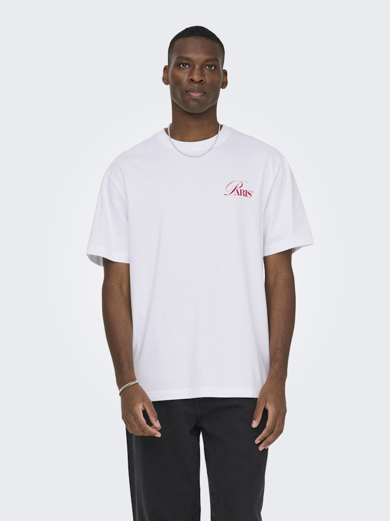 Only & Sons Herren T-Shirts kurz Bright White/Pa