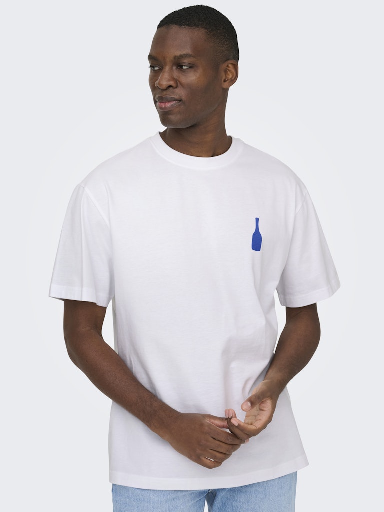 Only & Sons Herren T-Shirts kurz Bright White/Pl