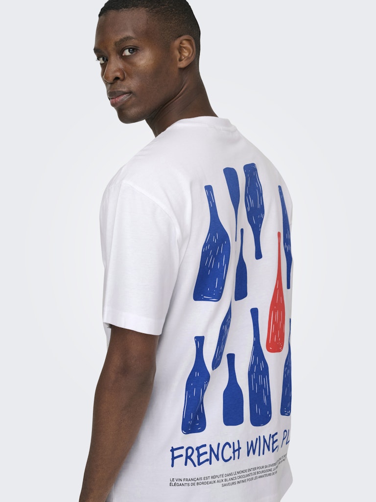 Only & Sons Herren T-Shirts kurz Bright White/Pl