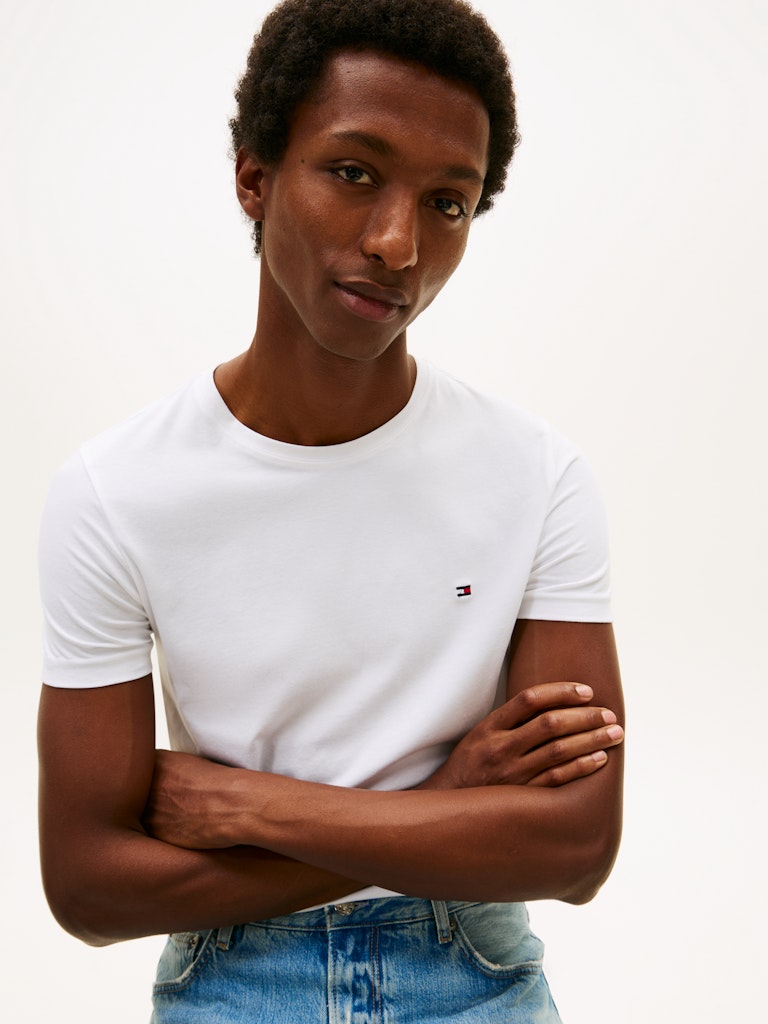 Tommy Hilfiger Herren T-Shirts kurz Ybr White