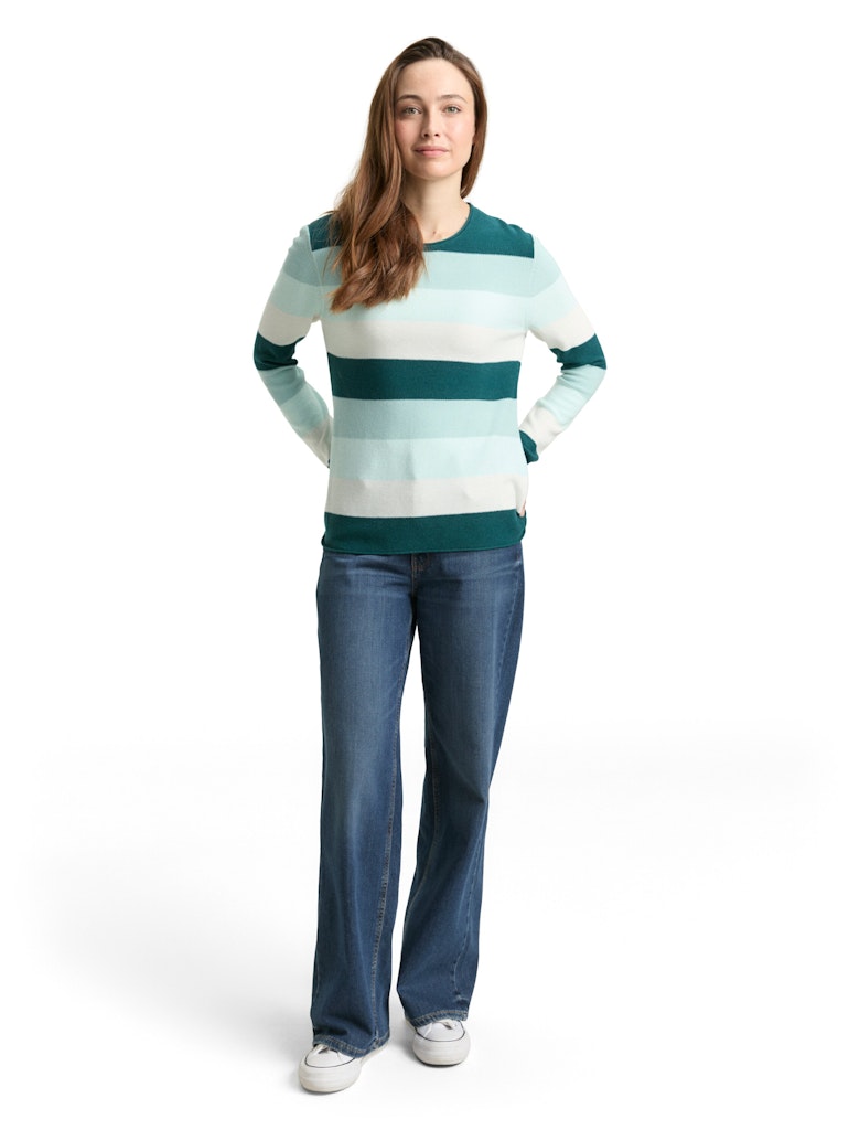 Tom Tailor Damen Sweatshirts Green Mint Whit
