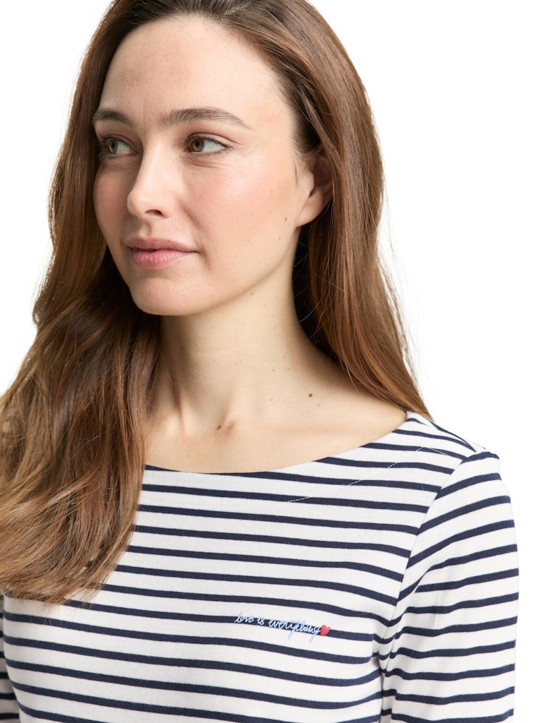 Tom Tailor Damen Tops Offwhite Navy B
