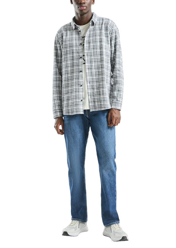 QS by S.Oliver Herren Hemden lang Grey/Black