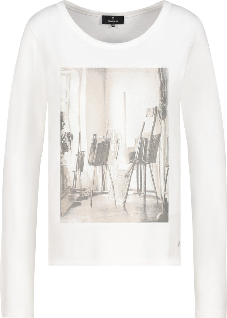 Monari Damen T-Shirts  Off-White