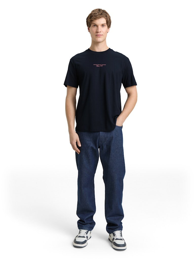 Tom Tailor denim Herren T-Shirts kurz Sky Captain Blu