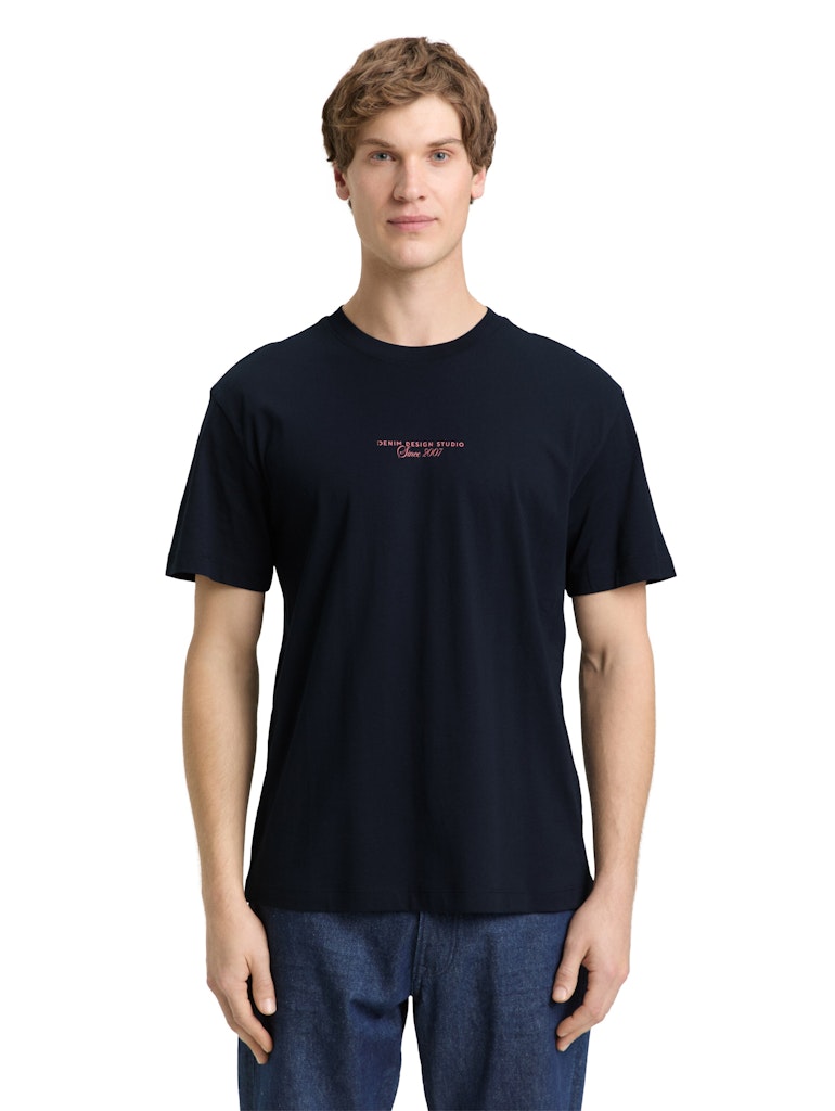 Tom Tailor denim Herren T-Shirts kurz Sky Captain Blu