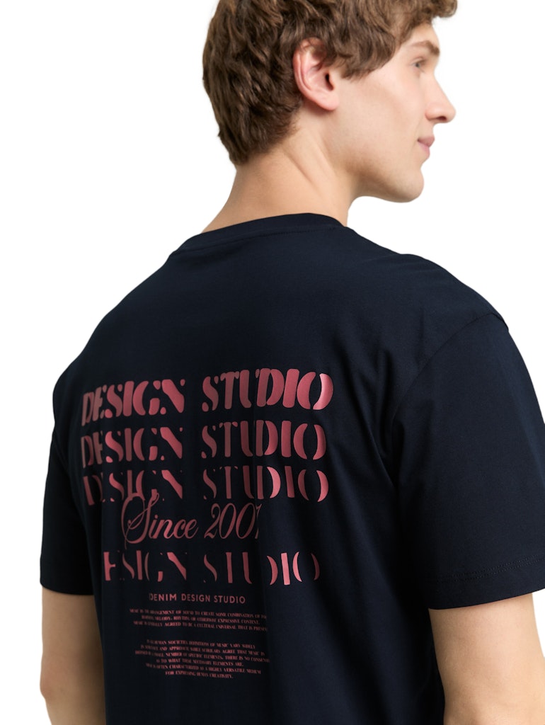 Tom Tailor denim Herren T-Shirts kurz Sky Captain Blu