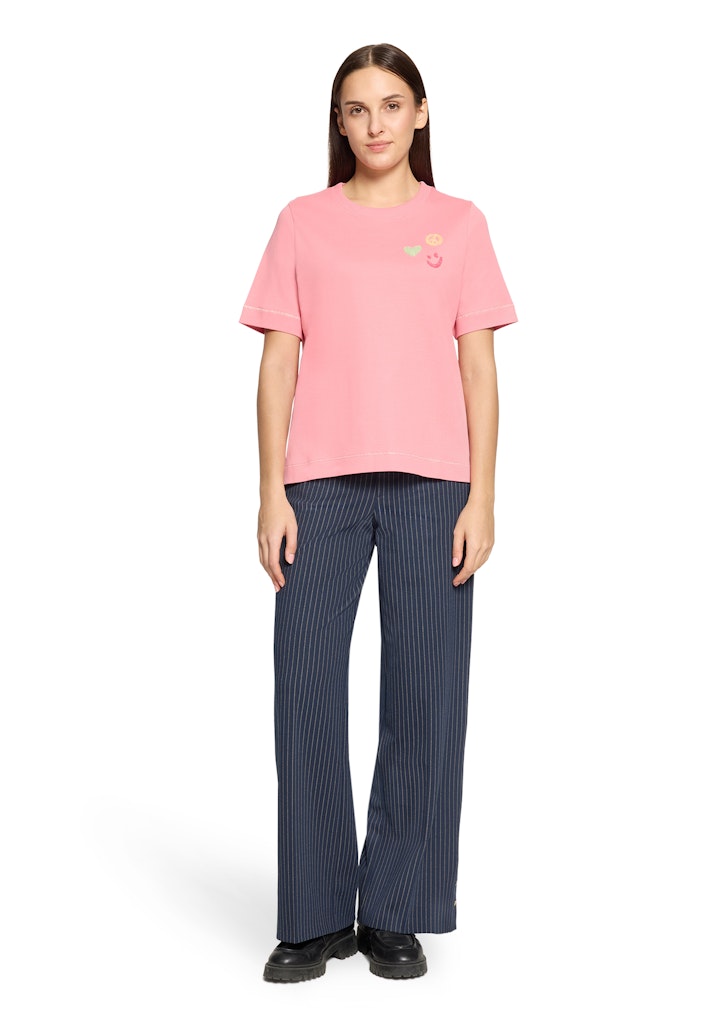 Cartoon Damen T-Shirts Patch Pink/Oran