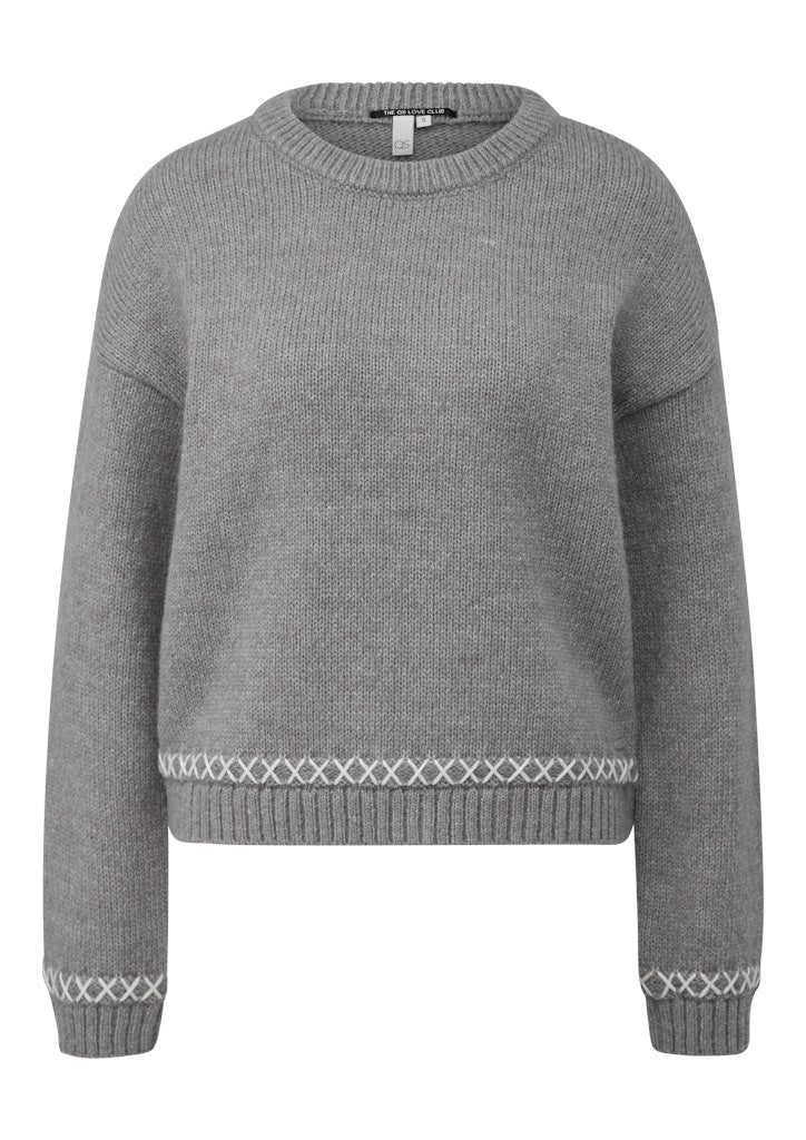 QS by S.Oliver Damen Pullover Grey/Black
