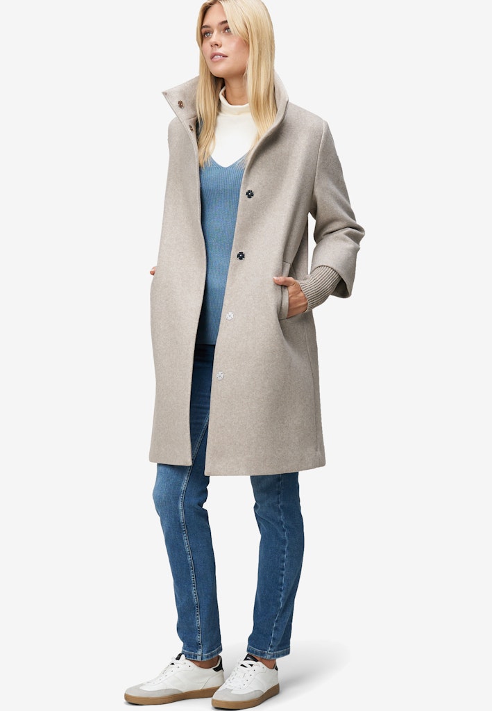 Zero Damen Mantel Taupe Melange