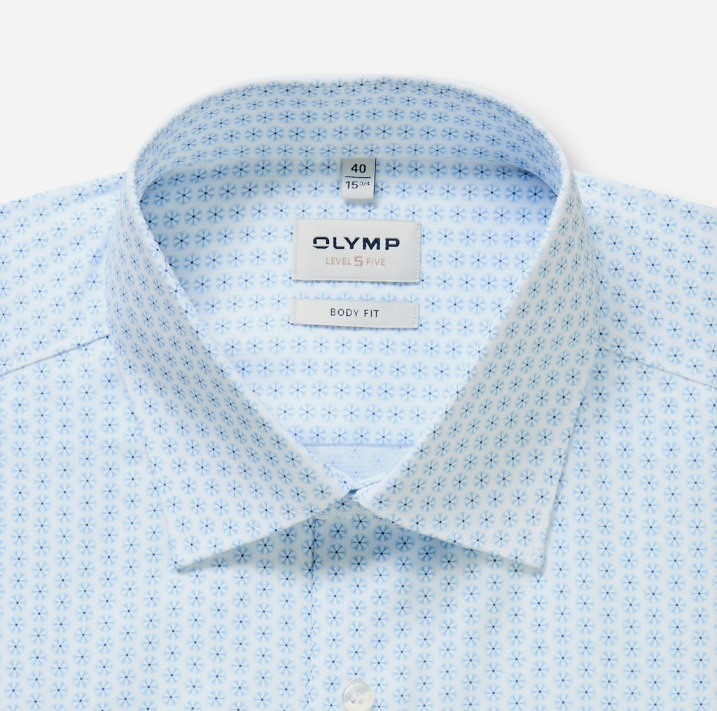 Olymp Herren Hemden lang  Bleu