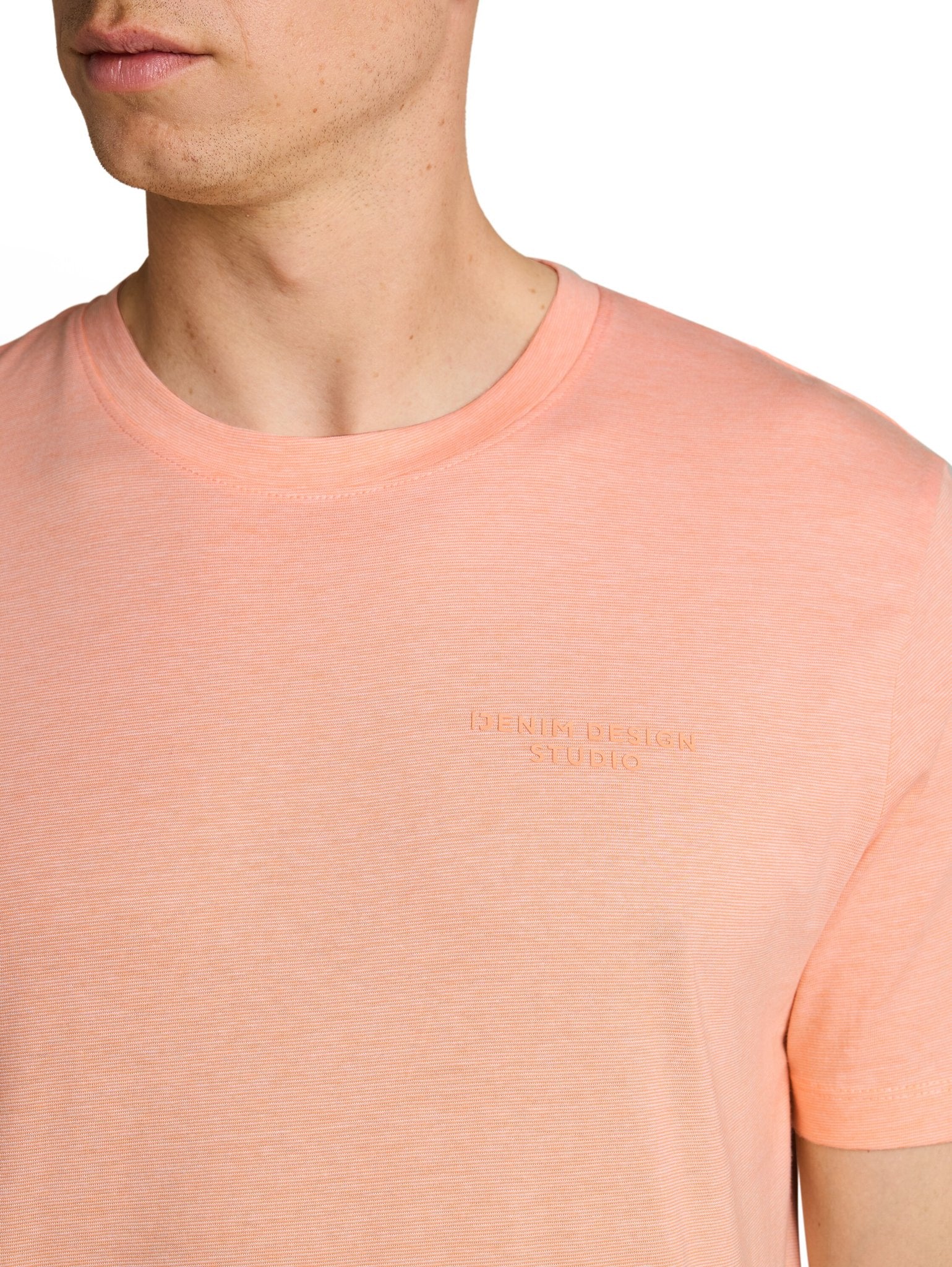 Tom Tailor denim Herren T-Shirts kurz Peach Orange Wh