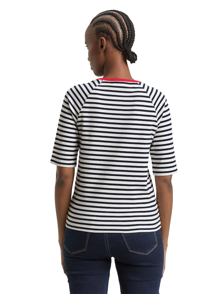 Tom Tailor denim Damen T-Shirts Navy White Stri