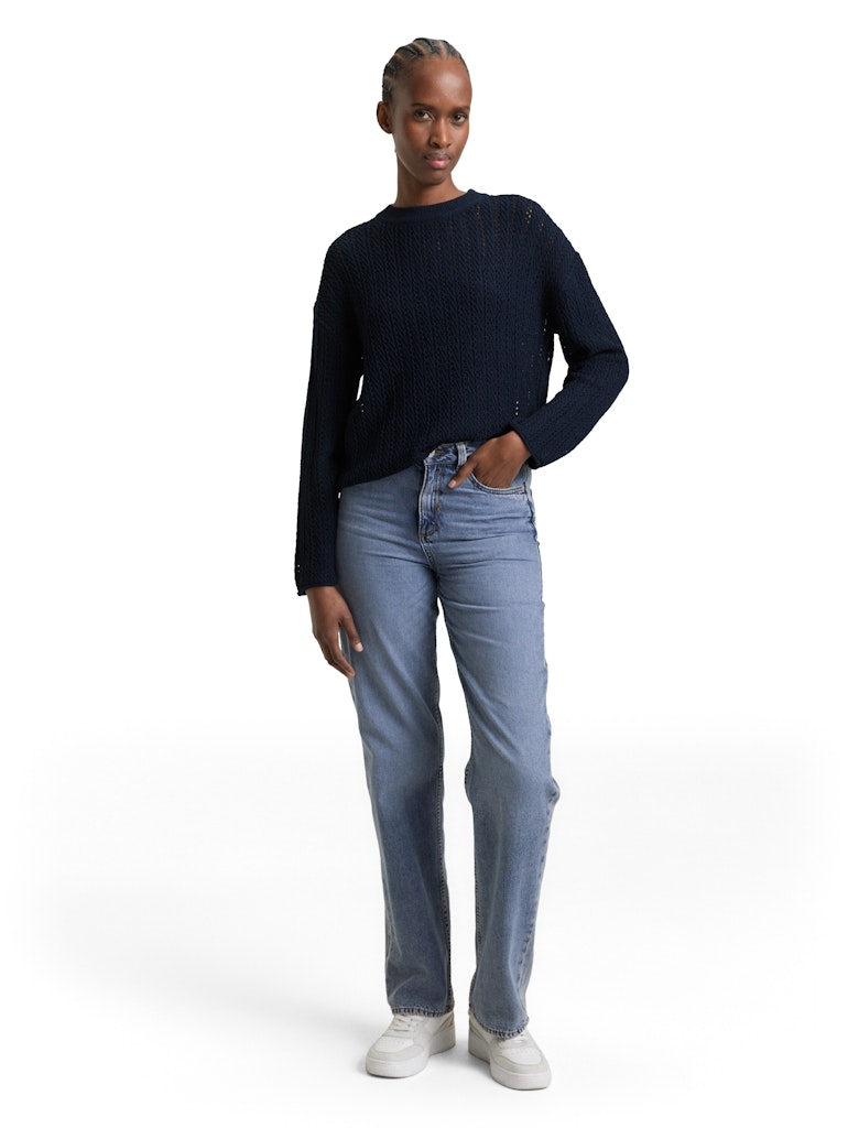 Tom Tailor denim Damen Pullover Sky Captain Blu