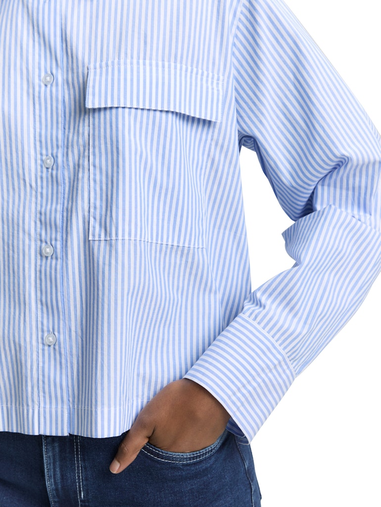 Tom Tailor denim Damen Blusen Blue White Strr