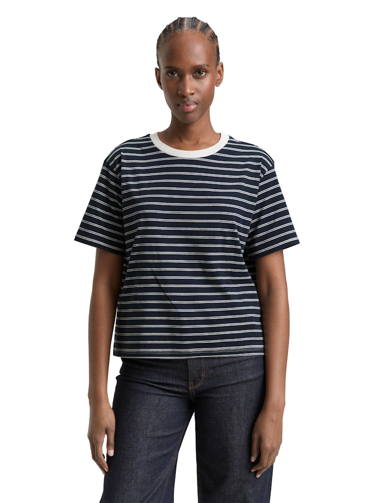 Tom Tailor denim Damen T-Shirts Navy Irregular
