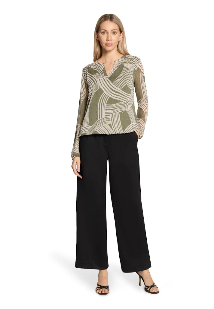 Betty & Co Damen Blusen Khaki/Cream