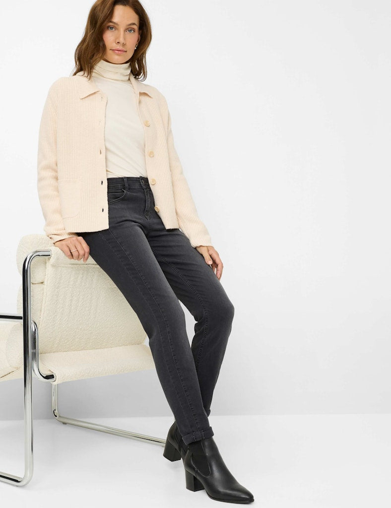 Brax Damen Jeans Used Dark Grey